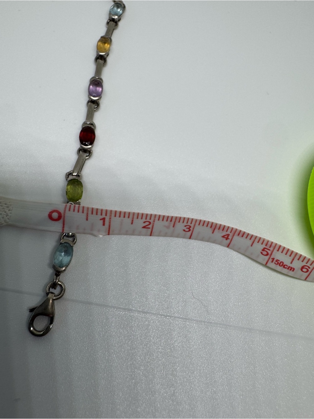 925 Sterling Silver Multi Gemstone Bracelet Topaz Garnet Amethyst 7.25" 8.2g - Picture 16 of 17